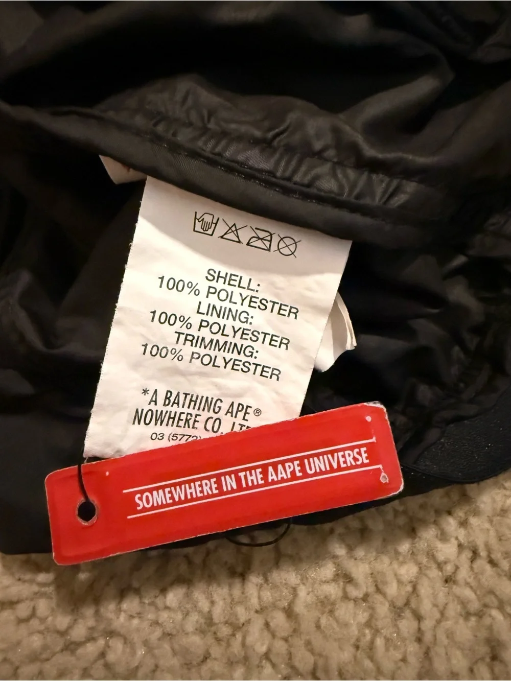AAPE by A Bathing Ape Camouflage & Black Hooded Windbreaker